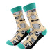 calcetines algodon largo cafe tazas cucharas talla 35-40