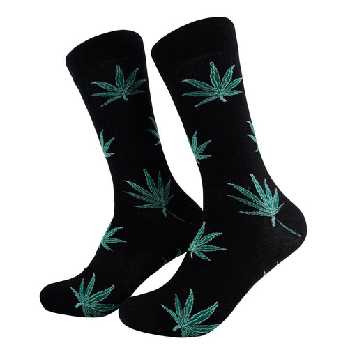calcetines algodon largo hojas marihuana canabis droga talla 40-45