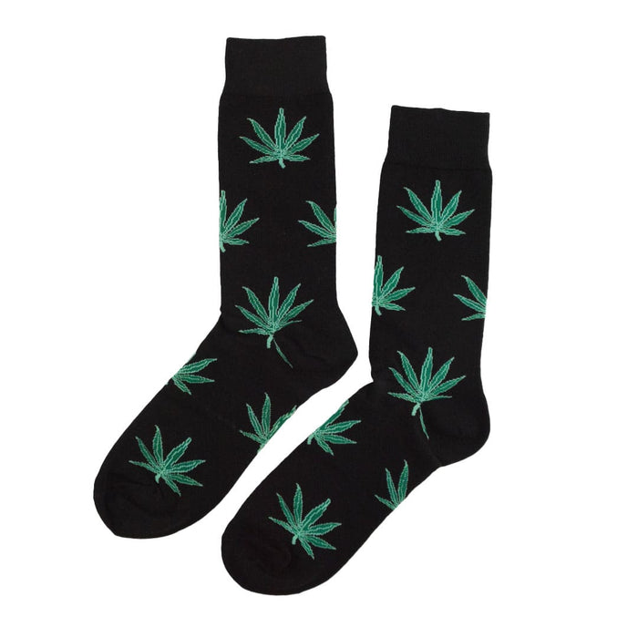 calcetines algodon largo hojas marihuana canabis droga talla 40-45