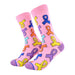 calcetines algodon largo lazos cintas colores cancer love talla 35-40