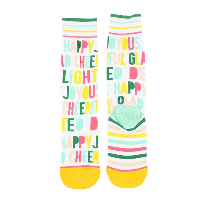 calcetines algodon largo letras colores happy talla 35-40