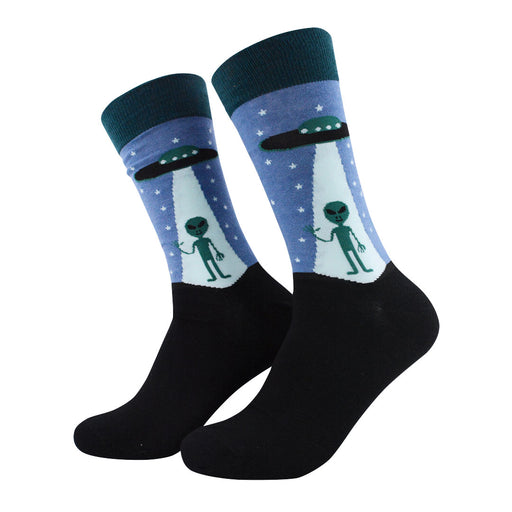 calcetines algodon largos nave espacial alien extraterrestre talla 40-45