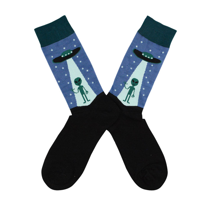 calcetines algodon largos nave espacial alien extraterrestre talla 40-45