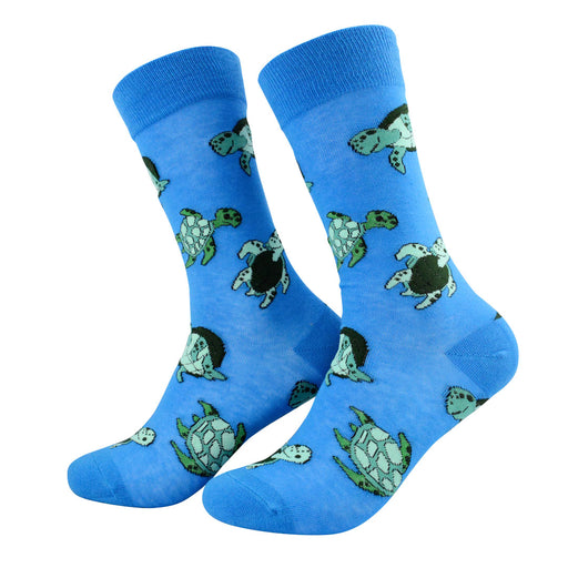 calcetines azules algodon tortugas marinas
