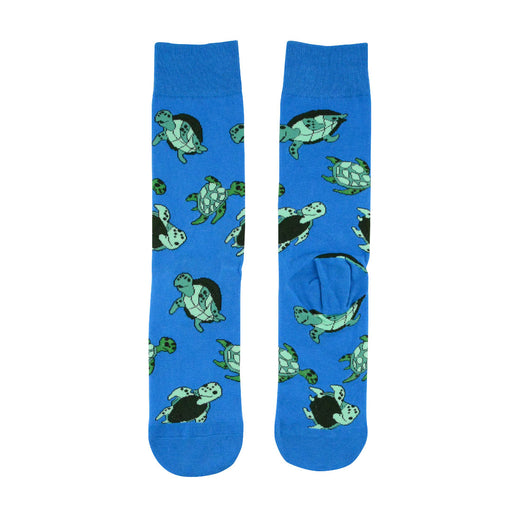 calcetines azules algodon tortugas marinas