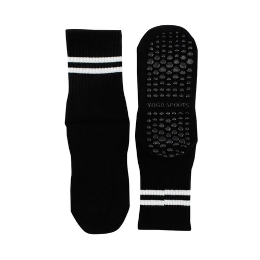 calcetines media caña pierna yoga deportivo antideslizante negro 3673-1_2