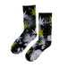 calcetines media pierna gruesos algodon marihuana negro 