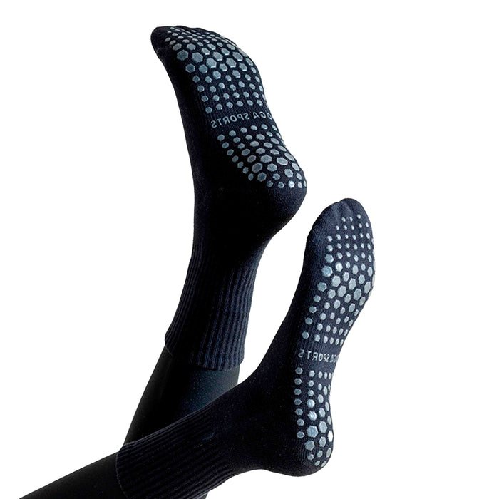 calcetines yoga deportivos antideslizantes negros largos portada