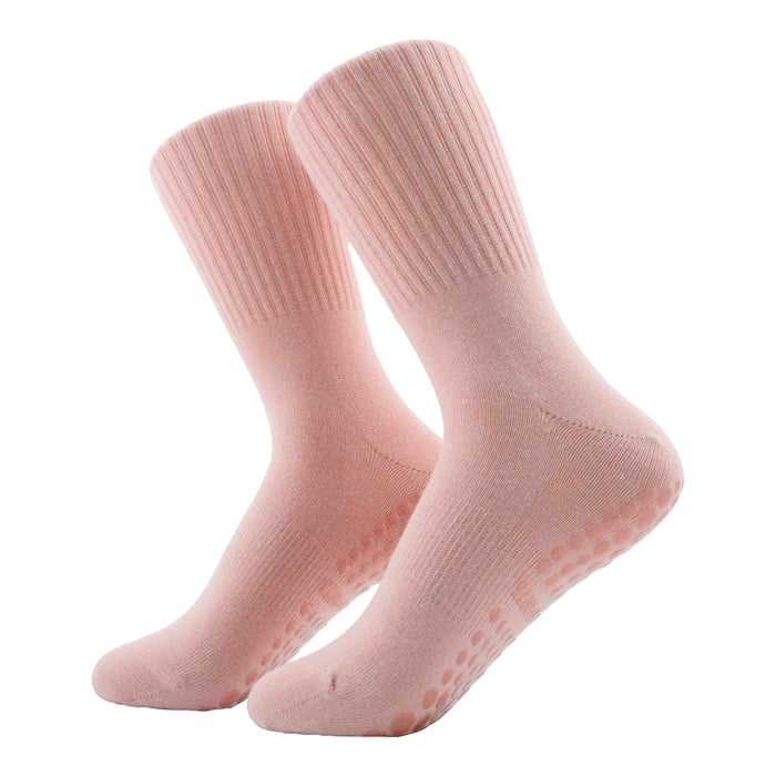calcetines yoga deportivos antideslizantes rosado largos modelo