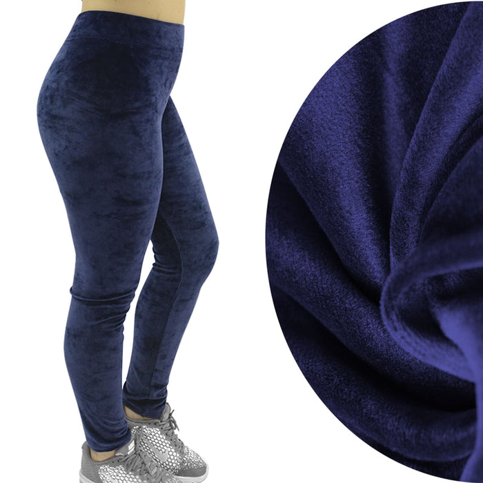calza terciopelo mujer invierno modelo SS-878 azul detalle
