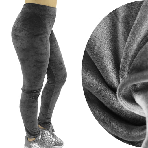 calza terciopelo mujer invierno modelo SS-878 gris detalle