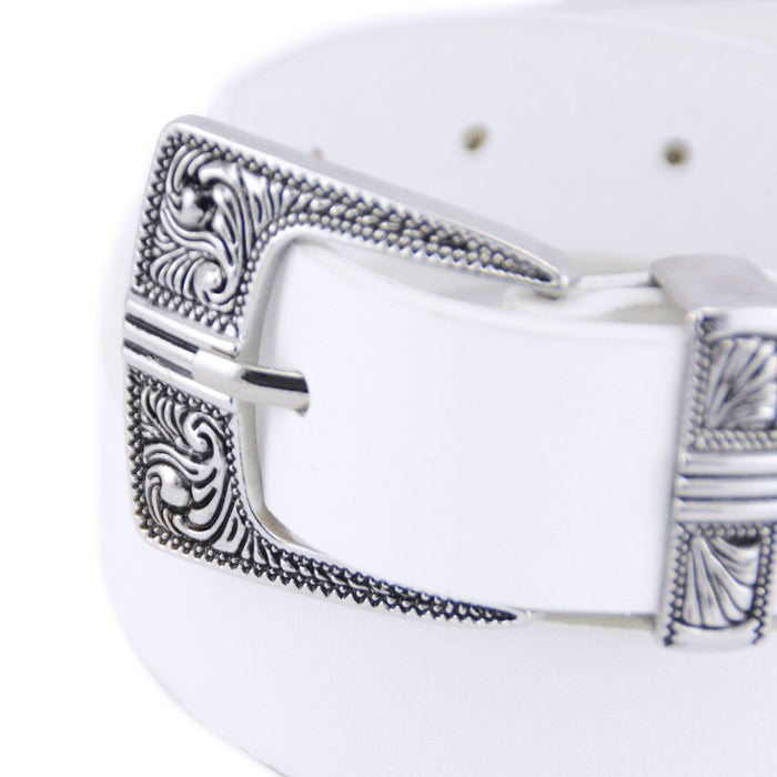 cinturon blanco hebilla texturizada 3360-2