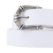 cinturon blanco liso sintetico punta metal 3362-2