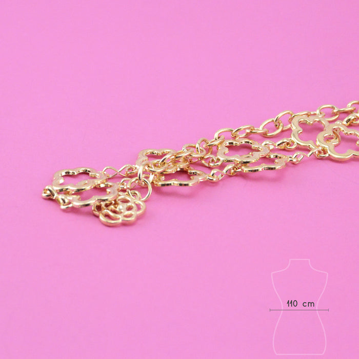 cinturon cadena mujer flores dorado medidas 3381-2