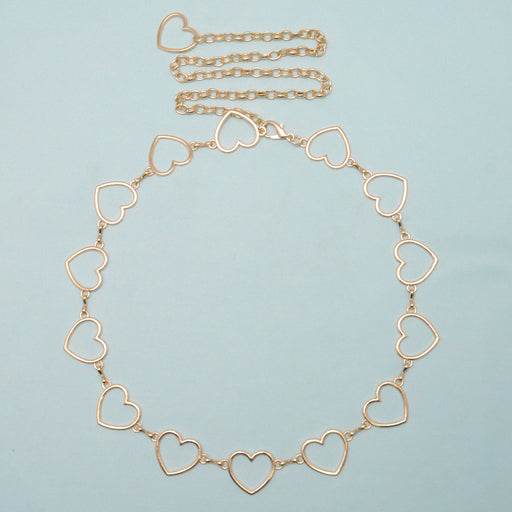 cinturon metal cadena dorado corazones 3823-2