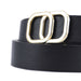 cinturon negro liso hebilla doble cuadrada 3361-1