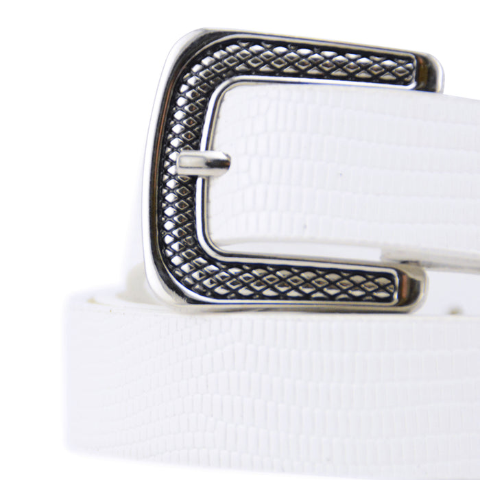cinturon sintetico blanco texturizado 3363-2-2