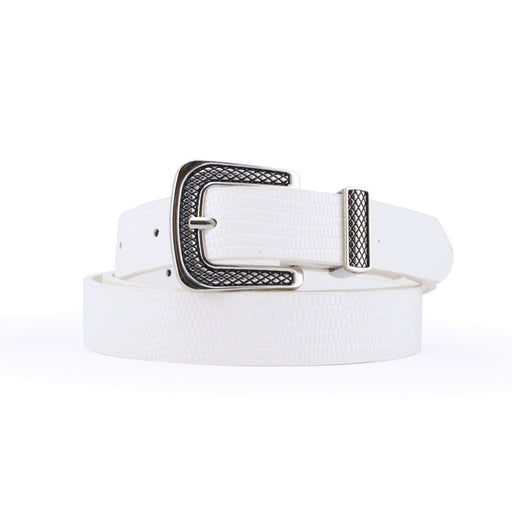 cinturon sintetico blanco texturizado 3363-2