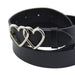 cinturon sintetico liso corazones dobles plateado 3839-1