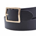 cinturon sintetico liso negro metal dorado 4080-2