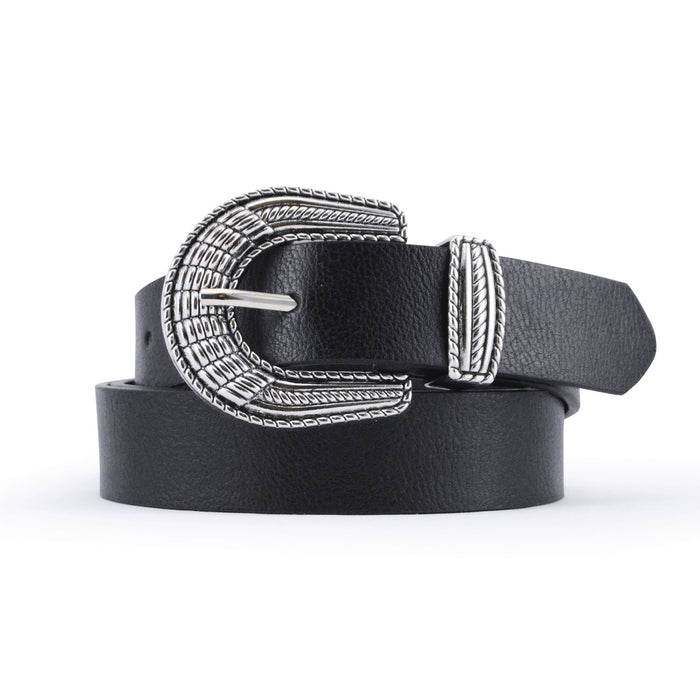 cinturon sintetico negro liso 3352-1