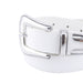 cinturon texturizado blanco hebilla vaquera plateada punta metal sintetico