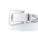 cinturon texturizado blanco hebilla vaquera plateada punta metal sintetico