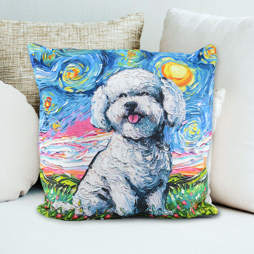 cojin perro poodle relleno pintura gogh arte modelo