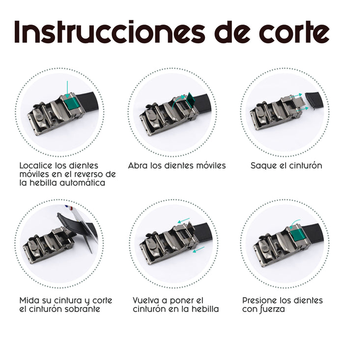 corte cinturon automatico liso hombre sintetico negro 
