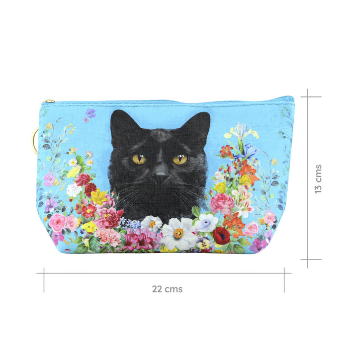 cosmetiquero floral gato negro talla