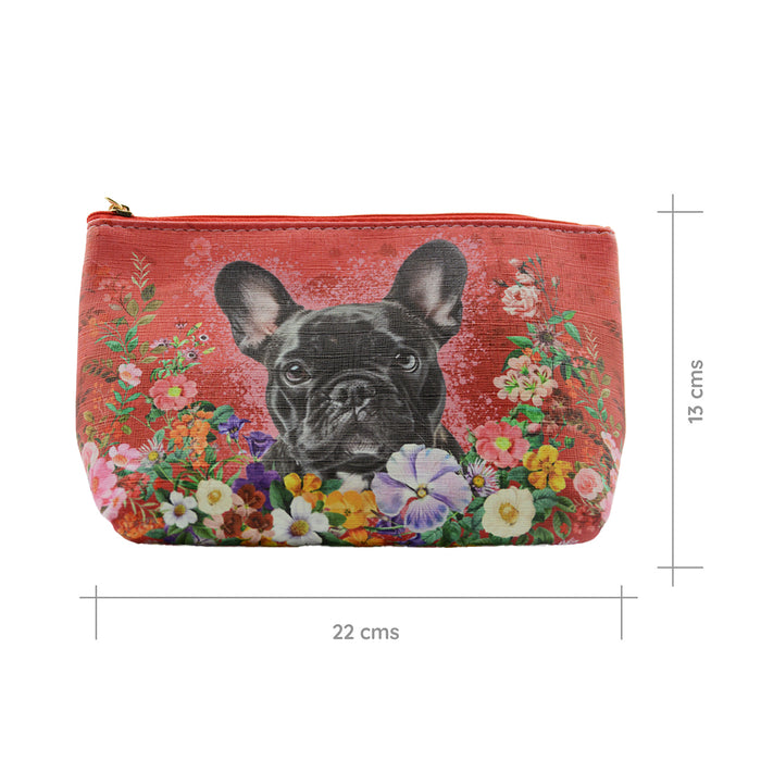 cosmetiquero floral perro bulldog 3601-2