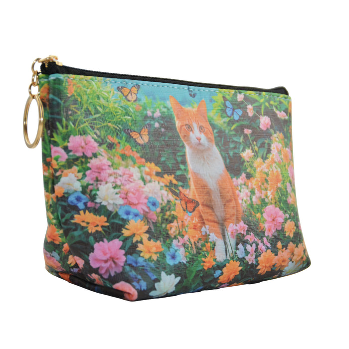 cosmetiquero gato jardin blanco amarillo 3896-6