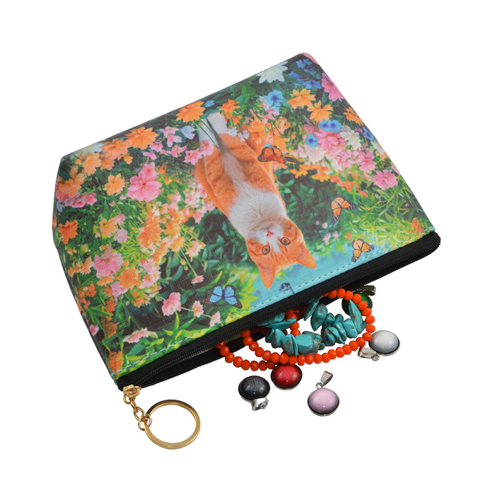 cosmetiquero gato jardin blanco amarillo 3896-6