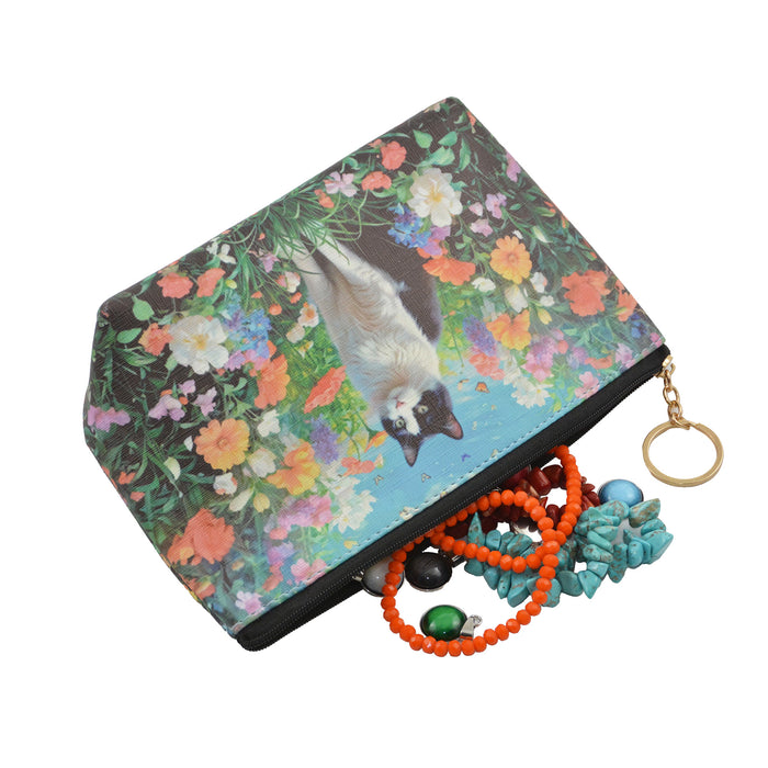 cosmetiquero gato jardin blanco negro 3896-3