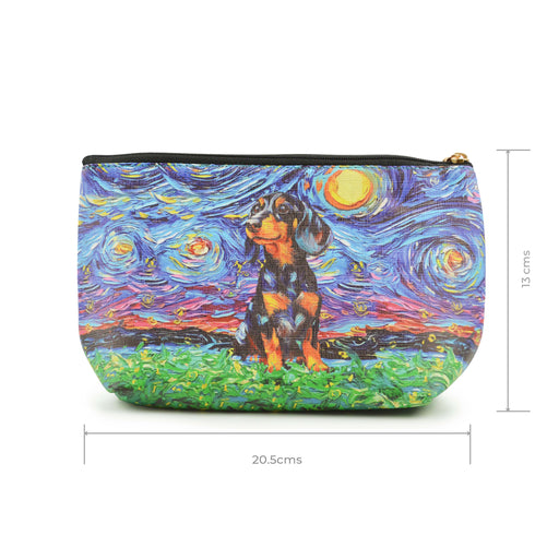 cosmetiquero perro Van Gogh pintura arte salchicha negro 4050-9