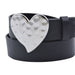 Cinturon sintetico negro plateado liso corazon 4132-1 