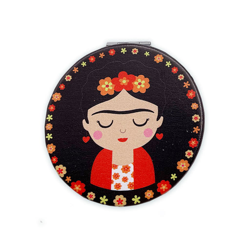 espejo cartera mano moda tornasol doble cara vidrio frida khalo uva mora