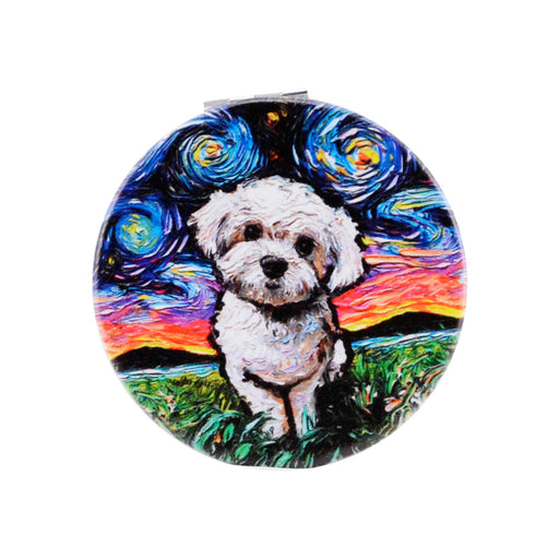 espejo cartera mano perro maltes van gogh arte pintura doble cara vidrio 3242-4 