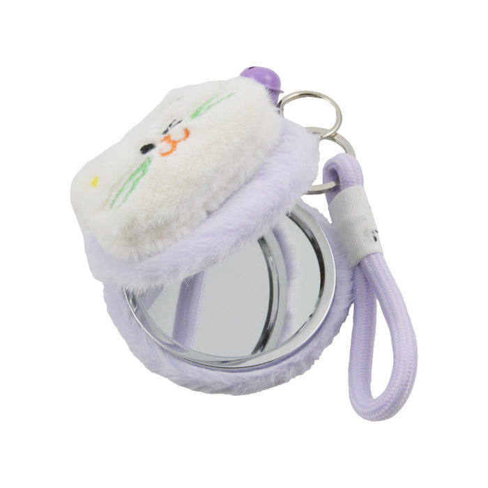 espejo mano peludo gato blanco cascabel 4044-7