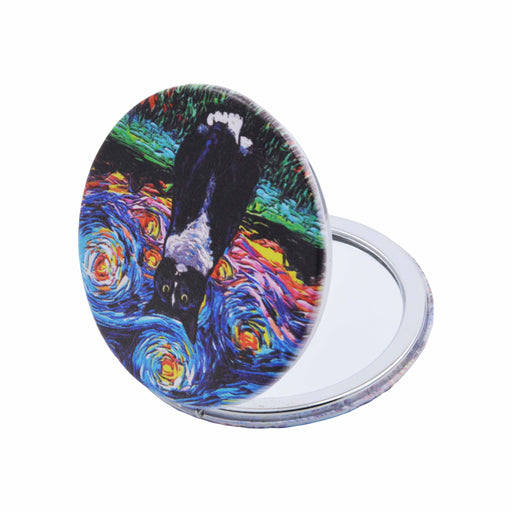 espejo vidrio metal gatos van gogh 4072-28 negro con blanco