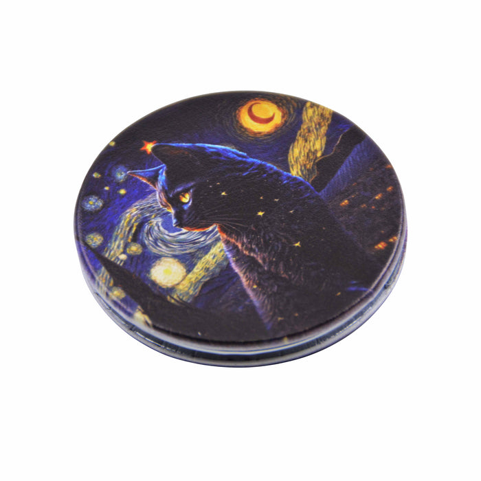 espejo vidrio metal gatos noche estrellada 4072-36 negro