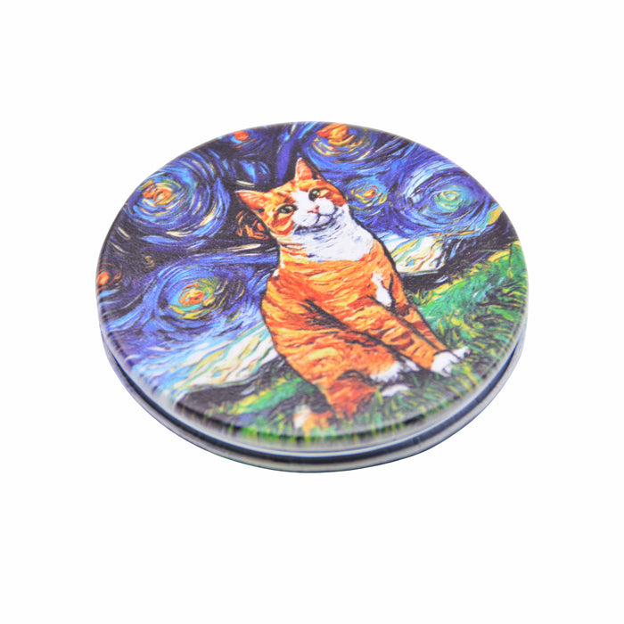 espejo vidrio metal gatos van gogh 4072-30 amarillo