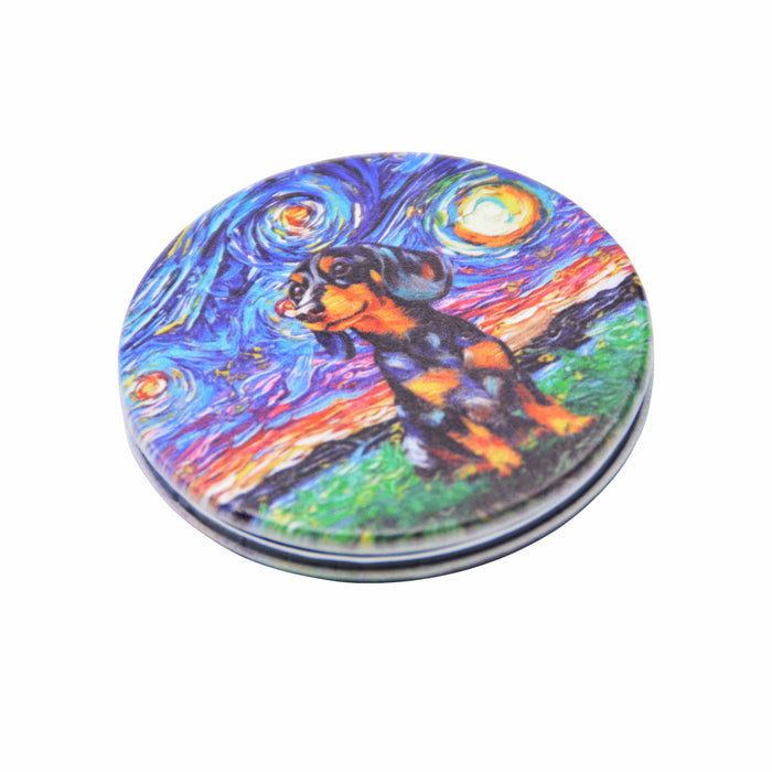 espejo vidrio metal perros van gogh 4072-2 salchicha negro