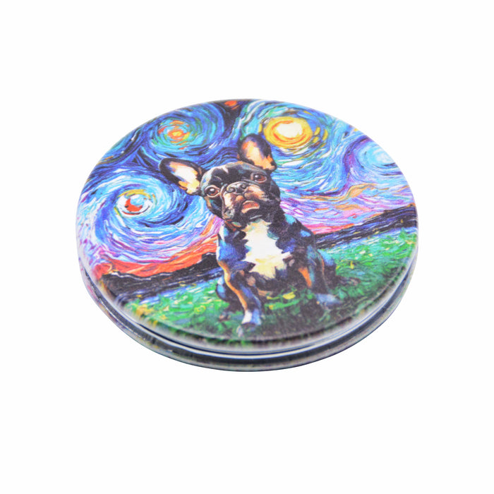 espejo vidrio metal perros van gogh 4072-7 bulldog frances
