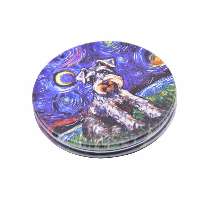 espejo vidrio metal perros van gogh 4072-10 Schnauzer
