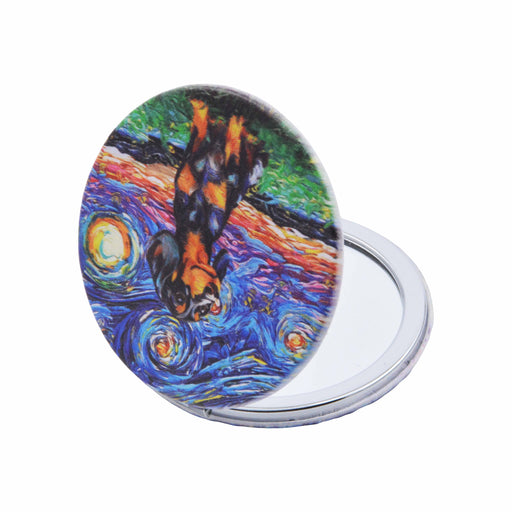 espejo vidrio metal perros van gogh 4072-2 salchicha negro