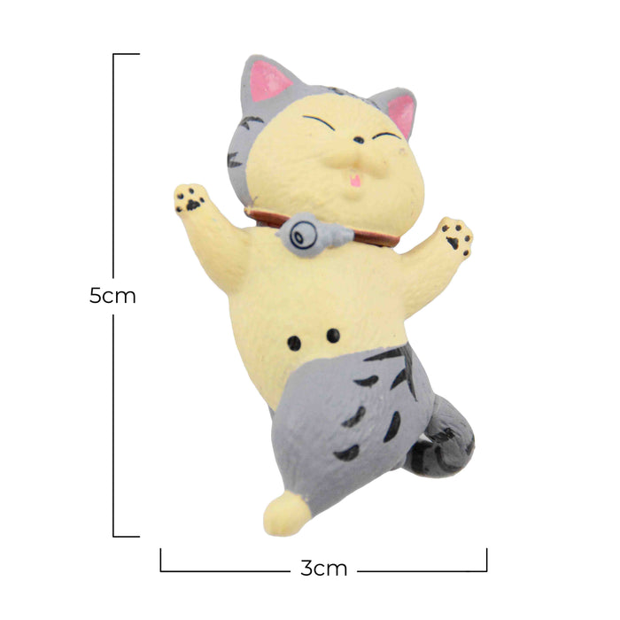 gato iman imanes beige gris atigrado plastico bailando dimensiones
