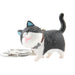 gato llavero negro blanco plastico colgante metal 