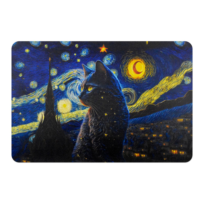 individual mesa mouse pad gato negro nocturno van gogh arte pintura
