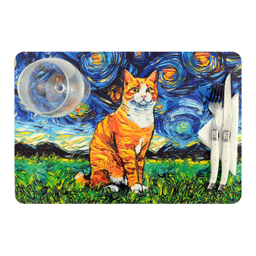 individual mesa mouse pad gato rubio van gogh arte pintura